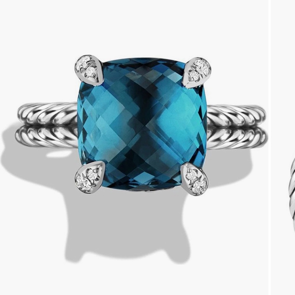 David Yurman Chatelaine Ring with Semiprecious Stone and Diamonds